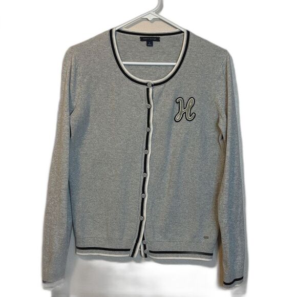 Tommy Hilfiger Gray Cardigan Cotton sweater M - Picture 1 of 7